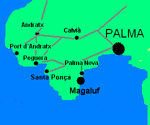 Karte Mallorca Magaluf | Kleve Landkarte